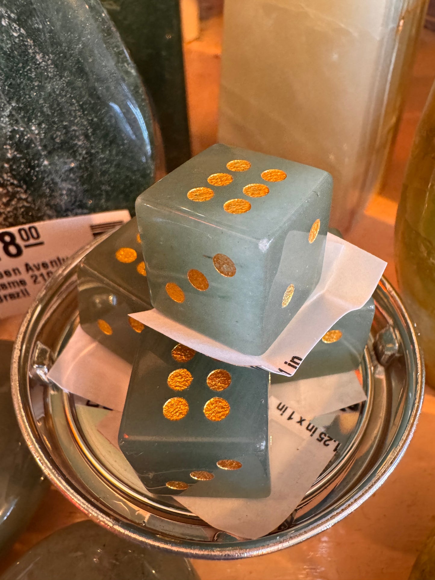 Green Aventurine Carved Dice - Moon Room Shop and Wellness