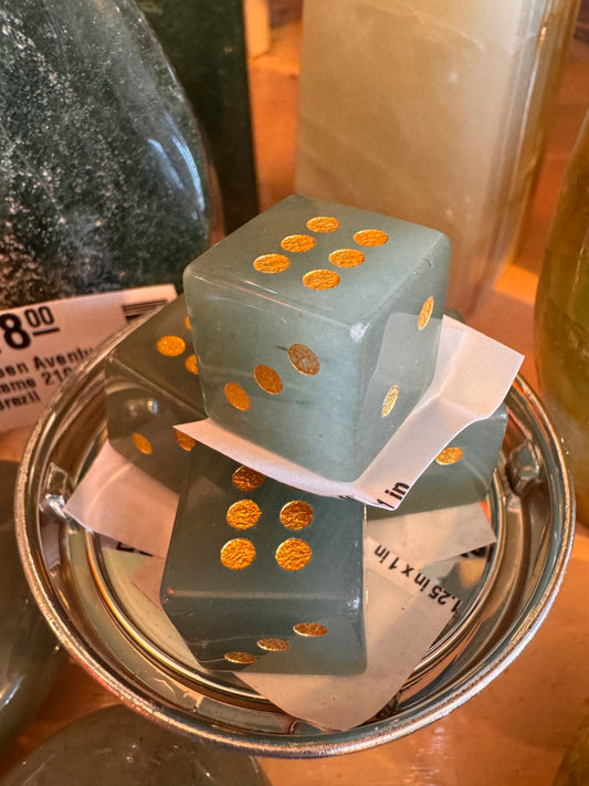 Green Aventurine Carved Dice - Moon Room Shop and Wellness