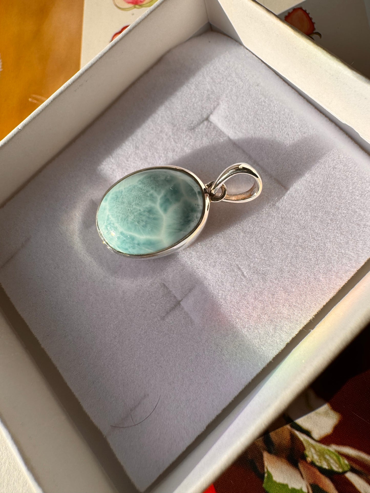 Larimar  Sterling Silver Pendant & Chain - Moon Room Shop and Wellness