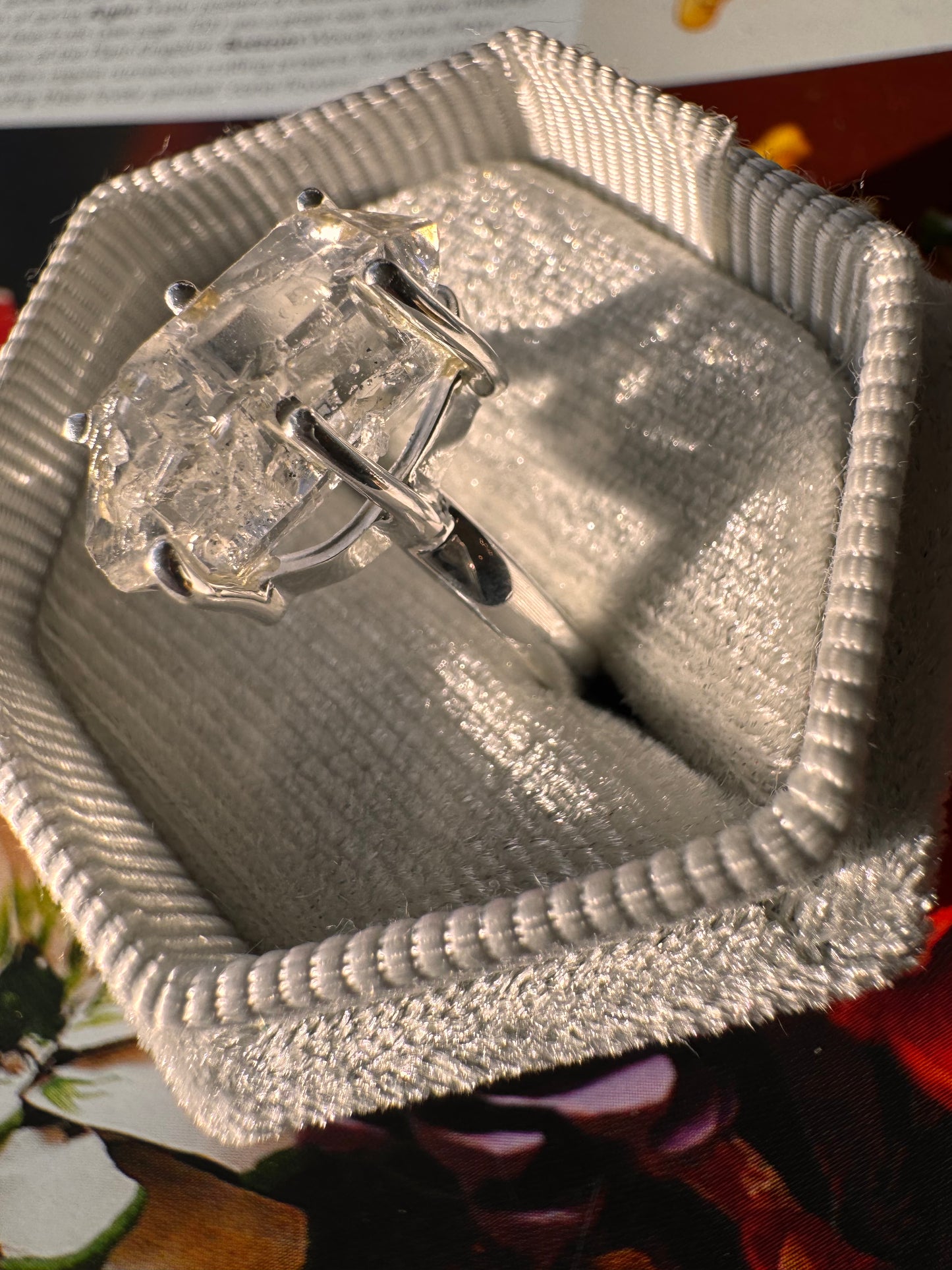 Herkimer Diamond Brilliant Sterling Silver Ring Size 7 - Moon Room Shop and Wellness
