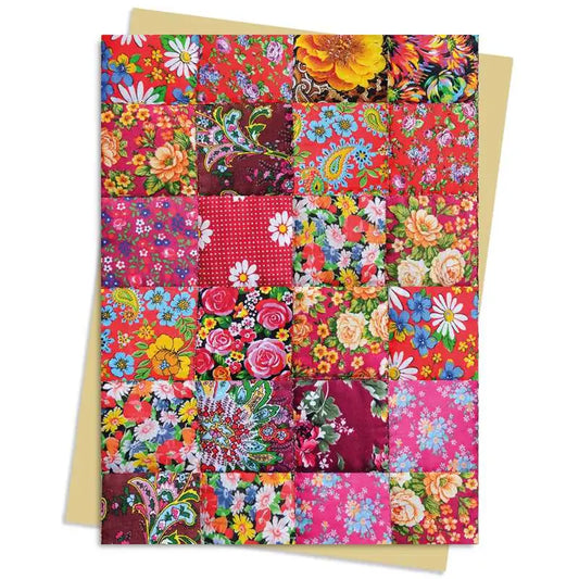 Floral Patchwork Quilt Greeting Card - Moon Room Shop and Wellness