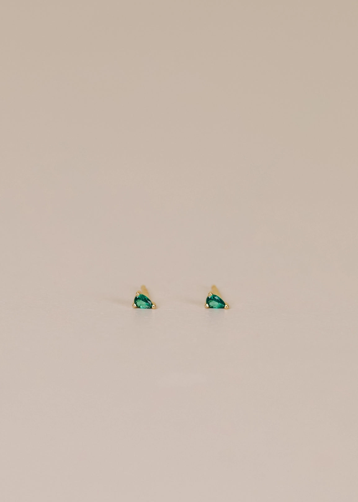 Teardrop - Emerald CZ - Earring Studs - Moon Room Shop and Wellness