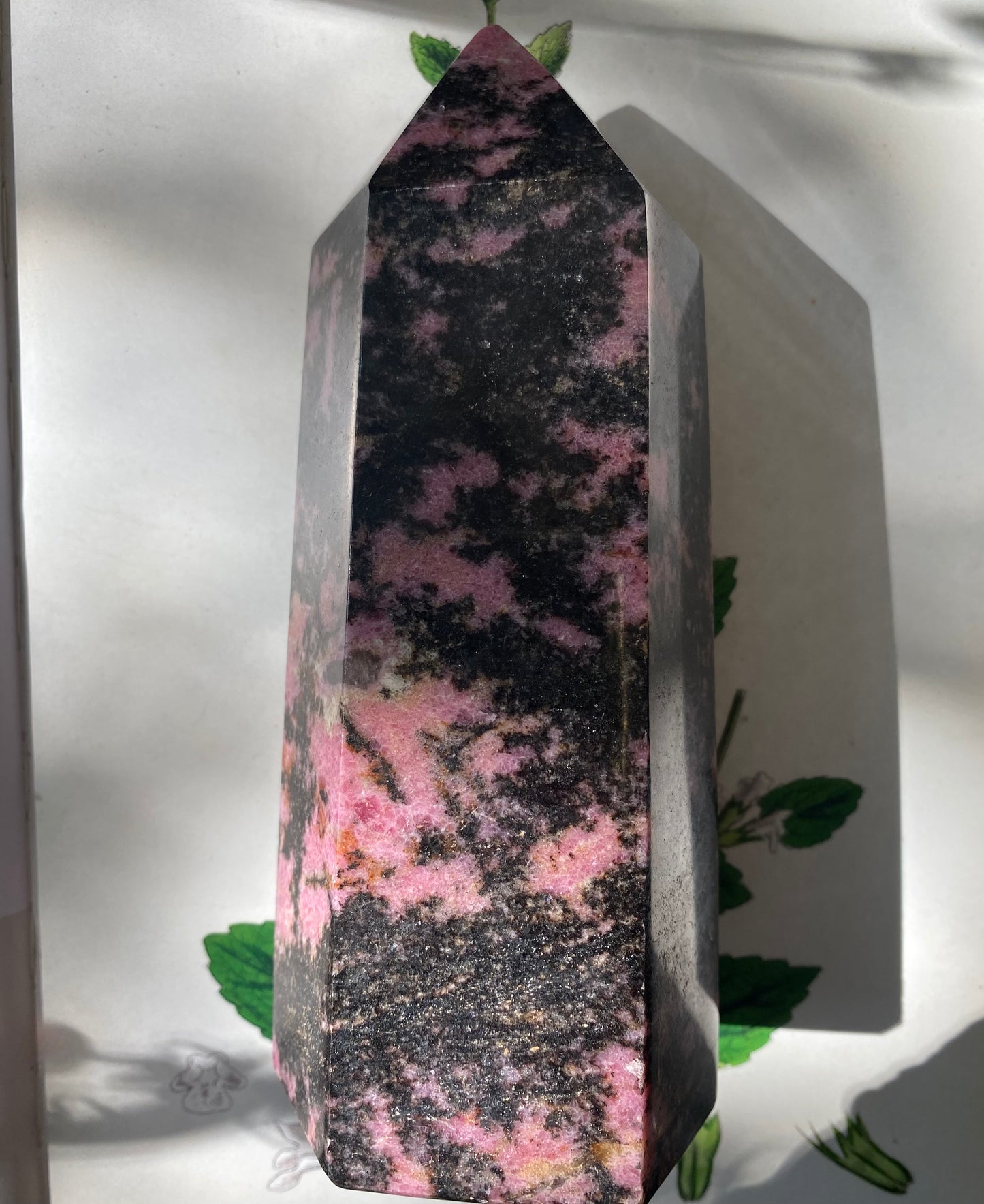 Rhodonite Polished Point 3.55 lbs - Moon Room Shop and Wellness