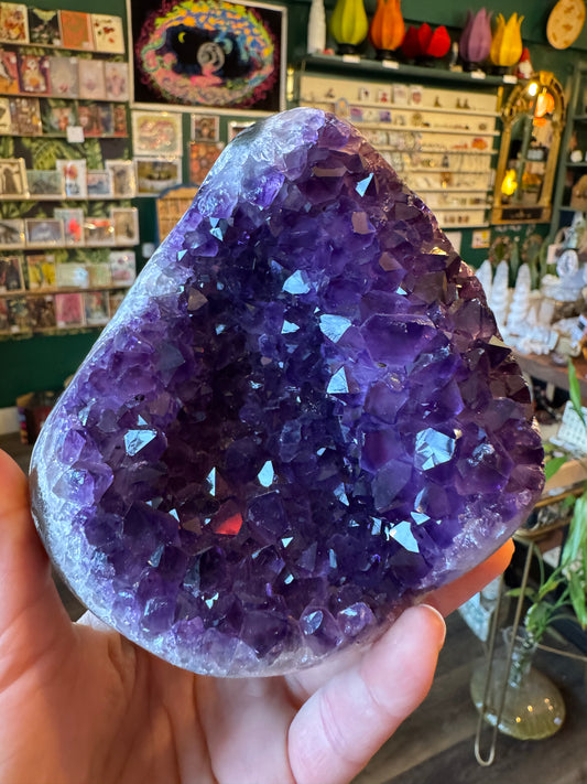 Amethyst Polished Grade AA Standing Cluster 2.02 lb Brazil - Moon Room Shop and Wellness