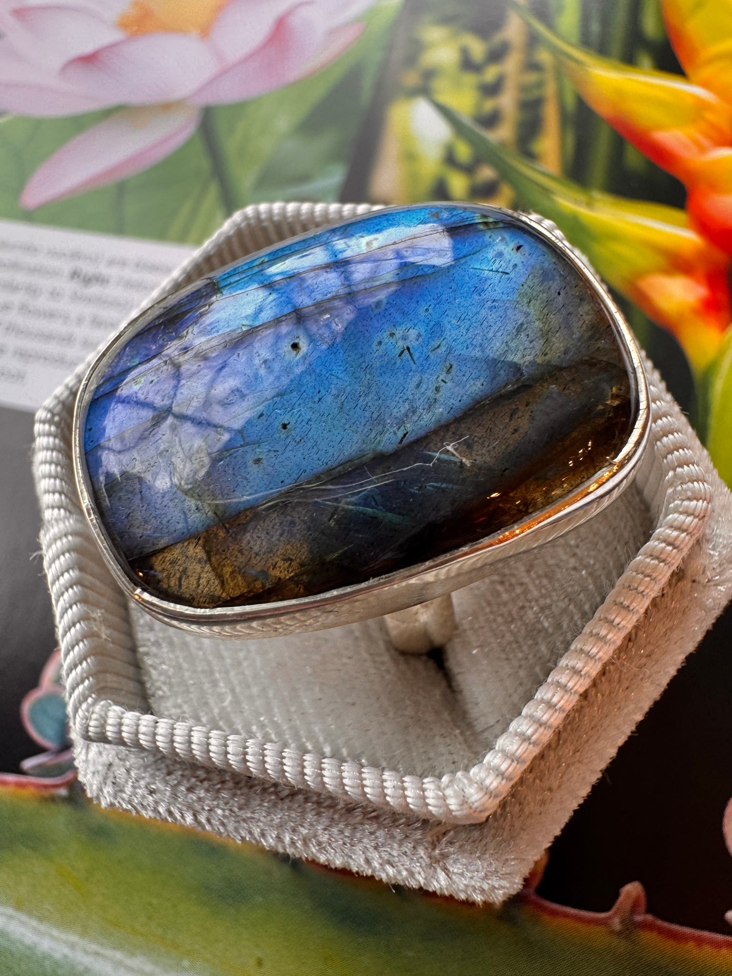 Labradorite Sterling Silver Ring Size Adjustable6-8 - Moon Room Shop and Wellness