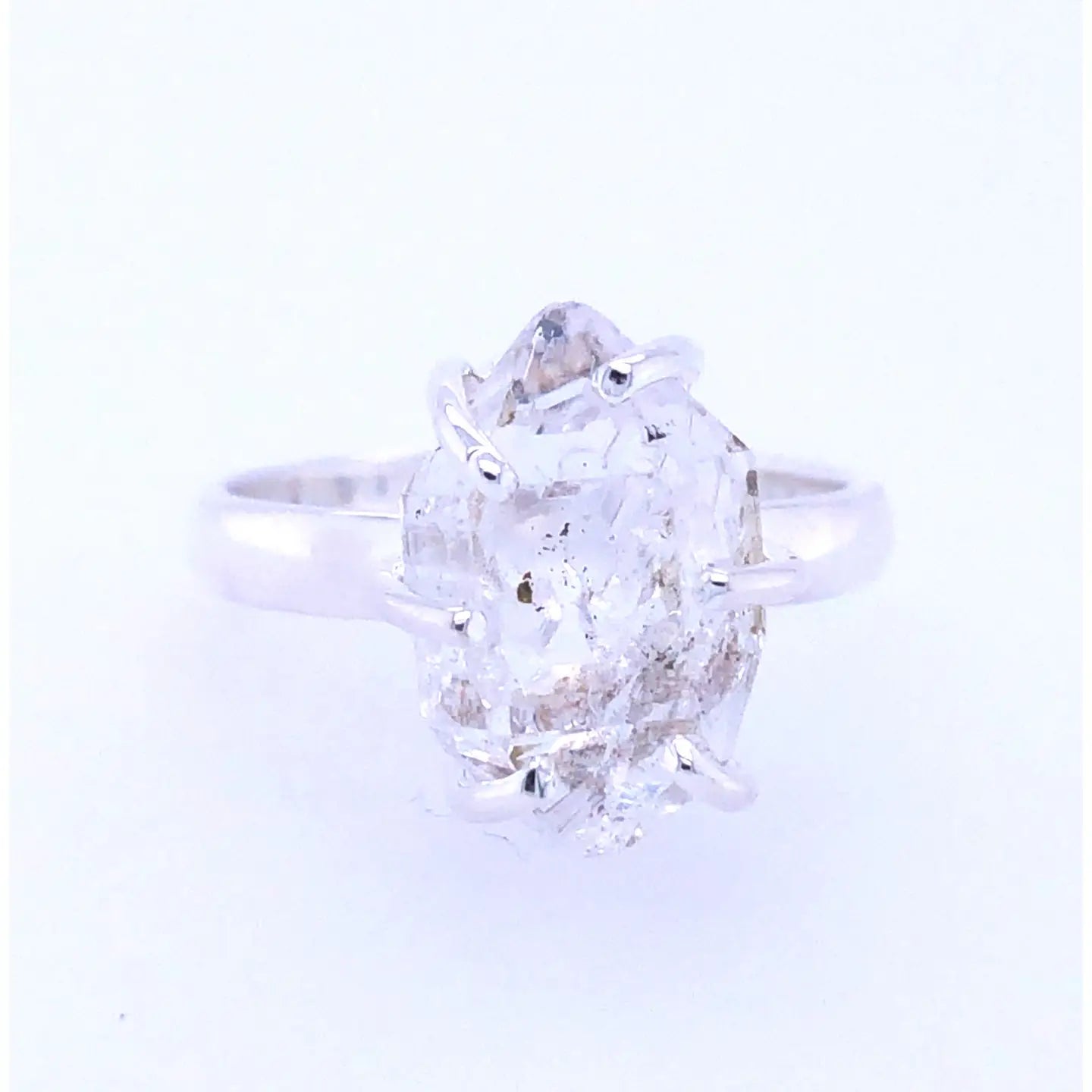 Herkimer Diamond Brilliant Sterling Silver Ring Size 7 - Moon Room Shop and Wellness