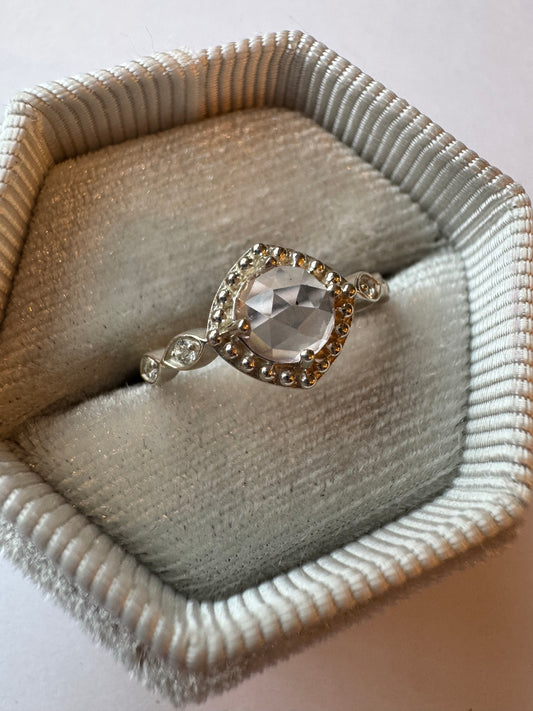 Rose Quartz Sterling SIlver Ring Size 6,7,8,9 - Moon Room Shop and Wellness