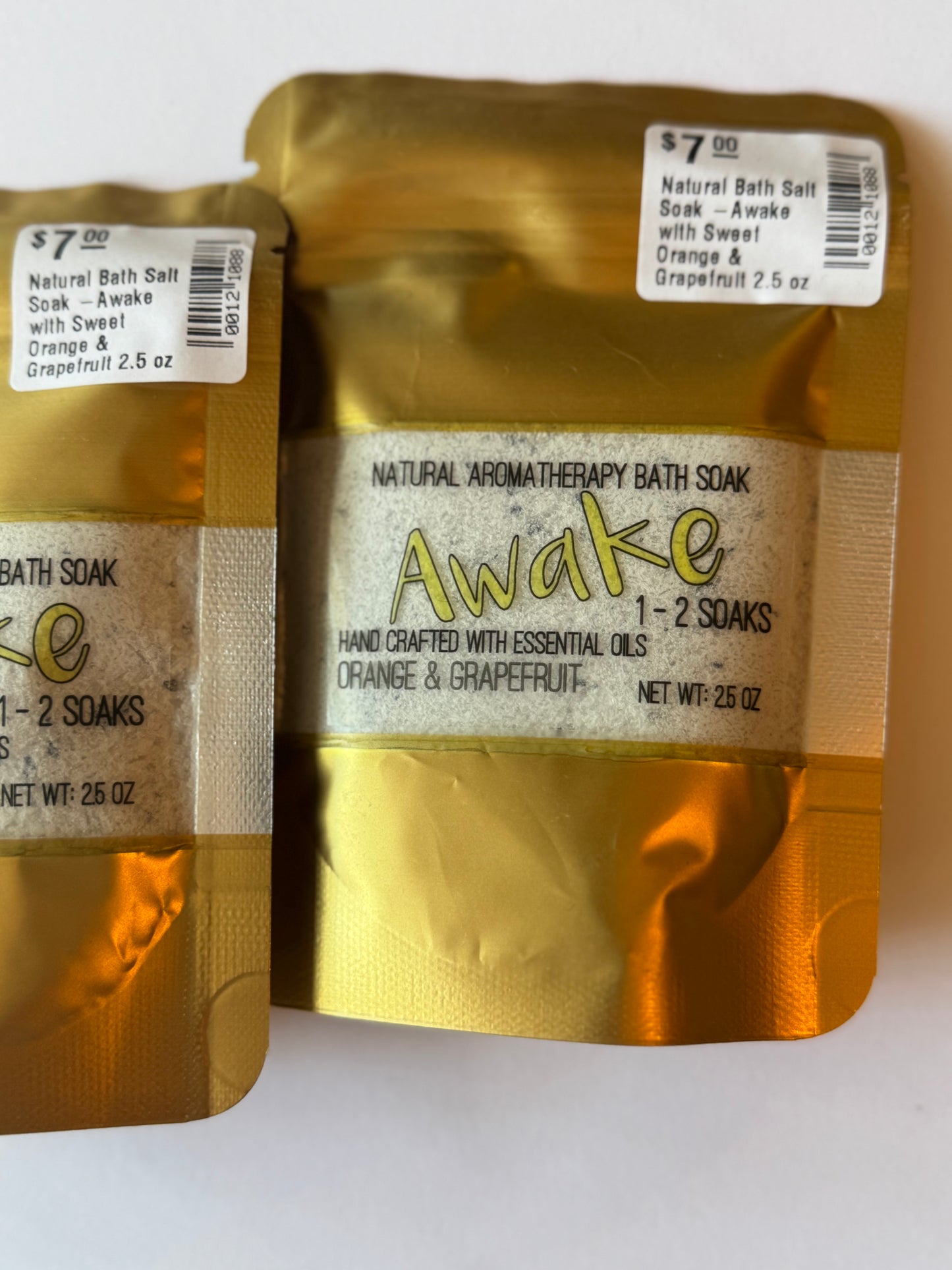 Natural Bath Salt Soak -Awake with Sweet Orange & Grapefruit 2.5 oz