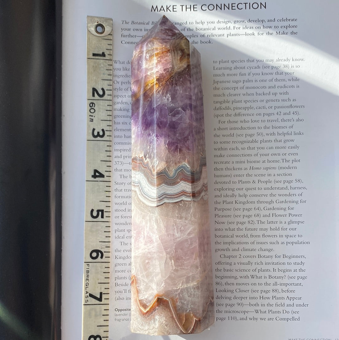 Amethyst Lace Agate Tower 590 g - Moon Room Shop and Wellness