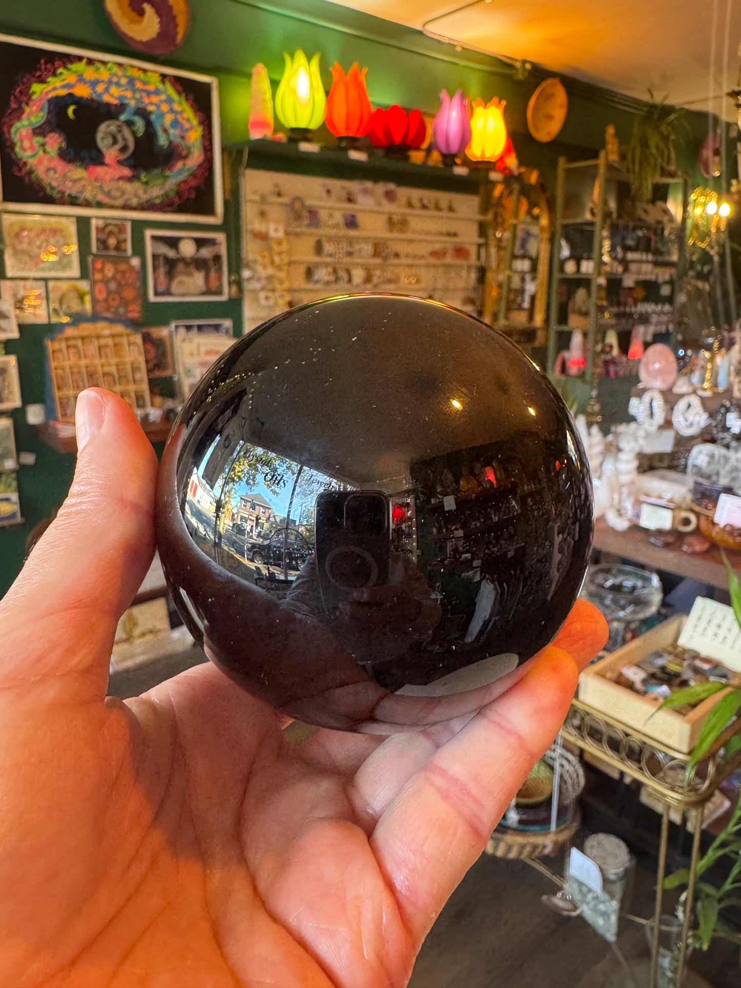 Black Obsidian Sphere 1.65 lb - Moon Room Shop and Wellness