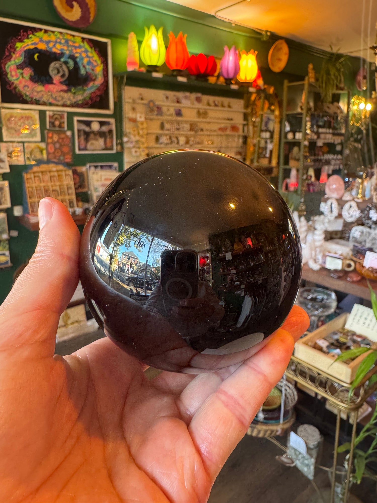 Black Obsidian Sphere 1.65 lb - Moon Room Shop and Wellness