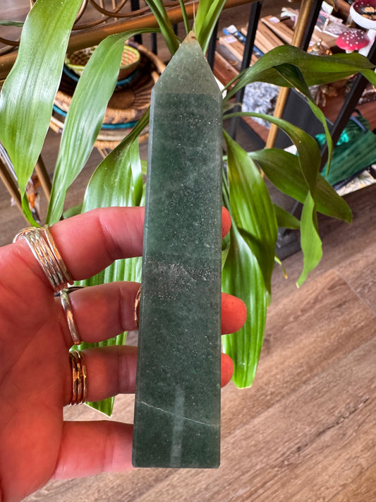 Green Aventurine Tower Obelisk 160 g Brazil - Moon Room Shop and Wellness