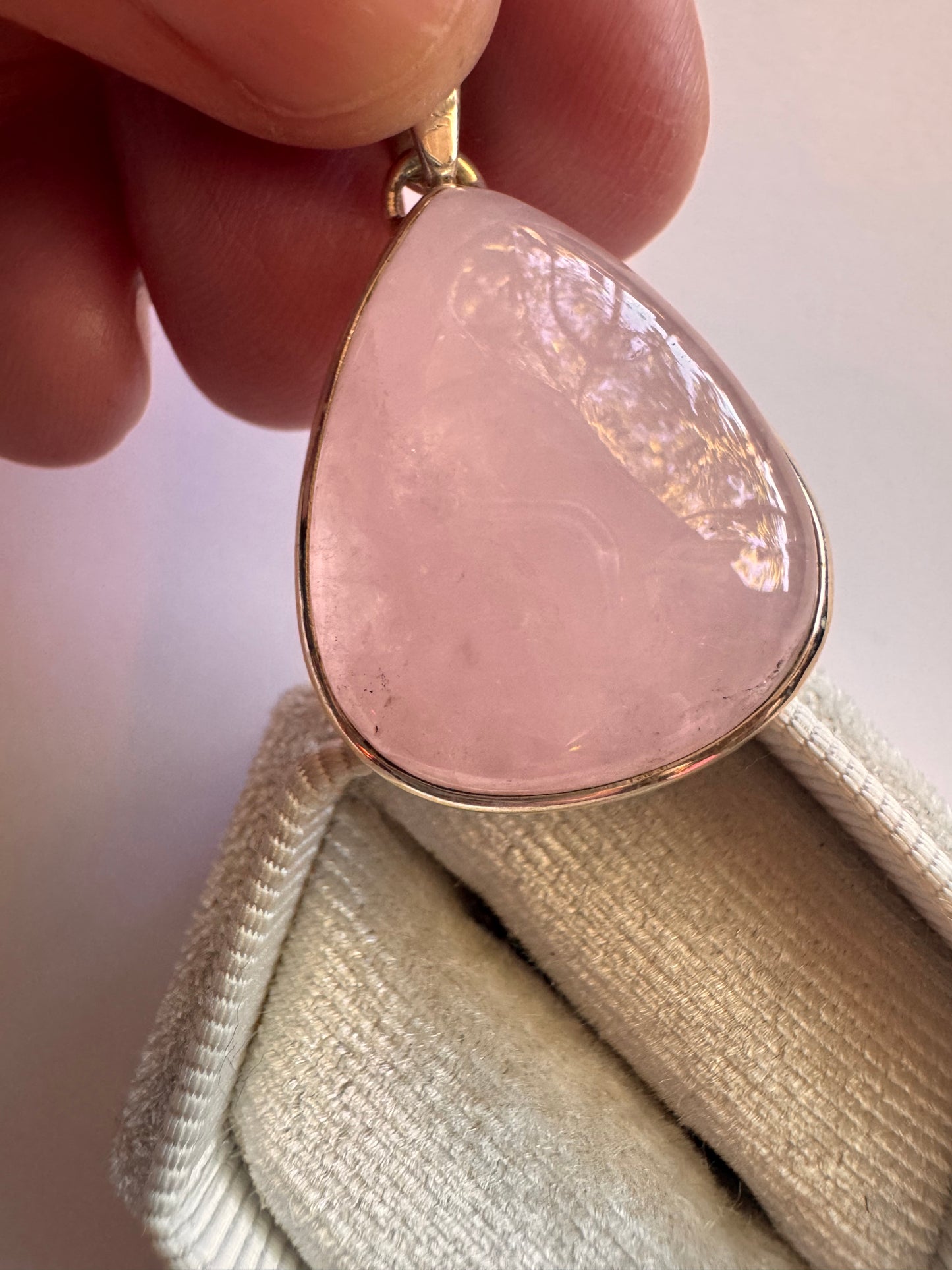 Rose Quartz Sterling Silver Pendant