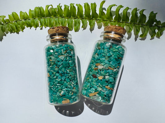 Amazonite Gem Chip 25 ml Glass Jar - Moon Room Shop and Wellness