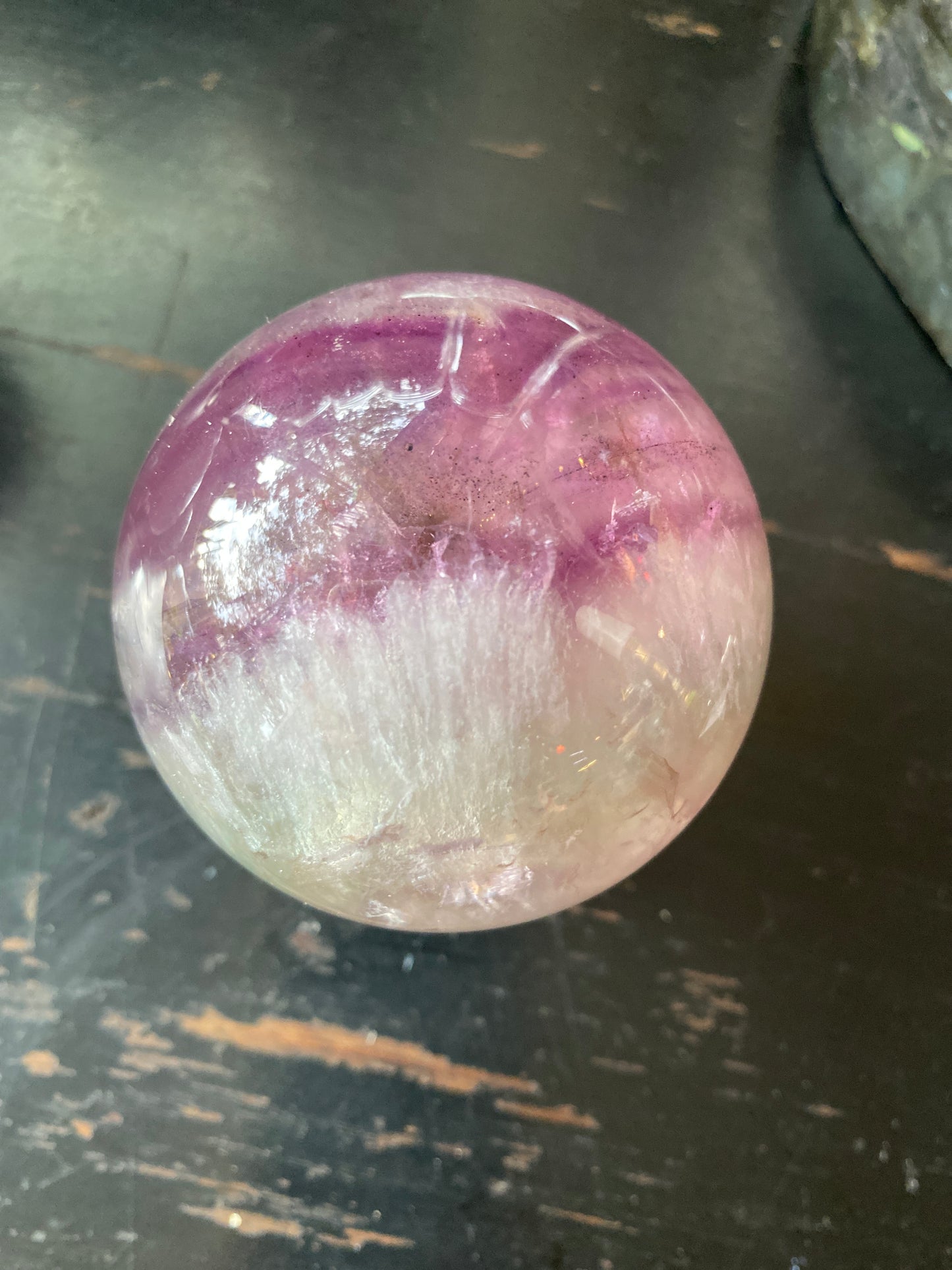 Rainbow Fluorite Sphere 1.01 lb - Moon Room Shop and Wellness