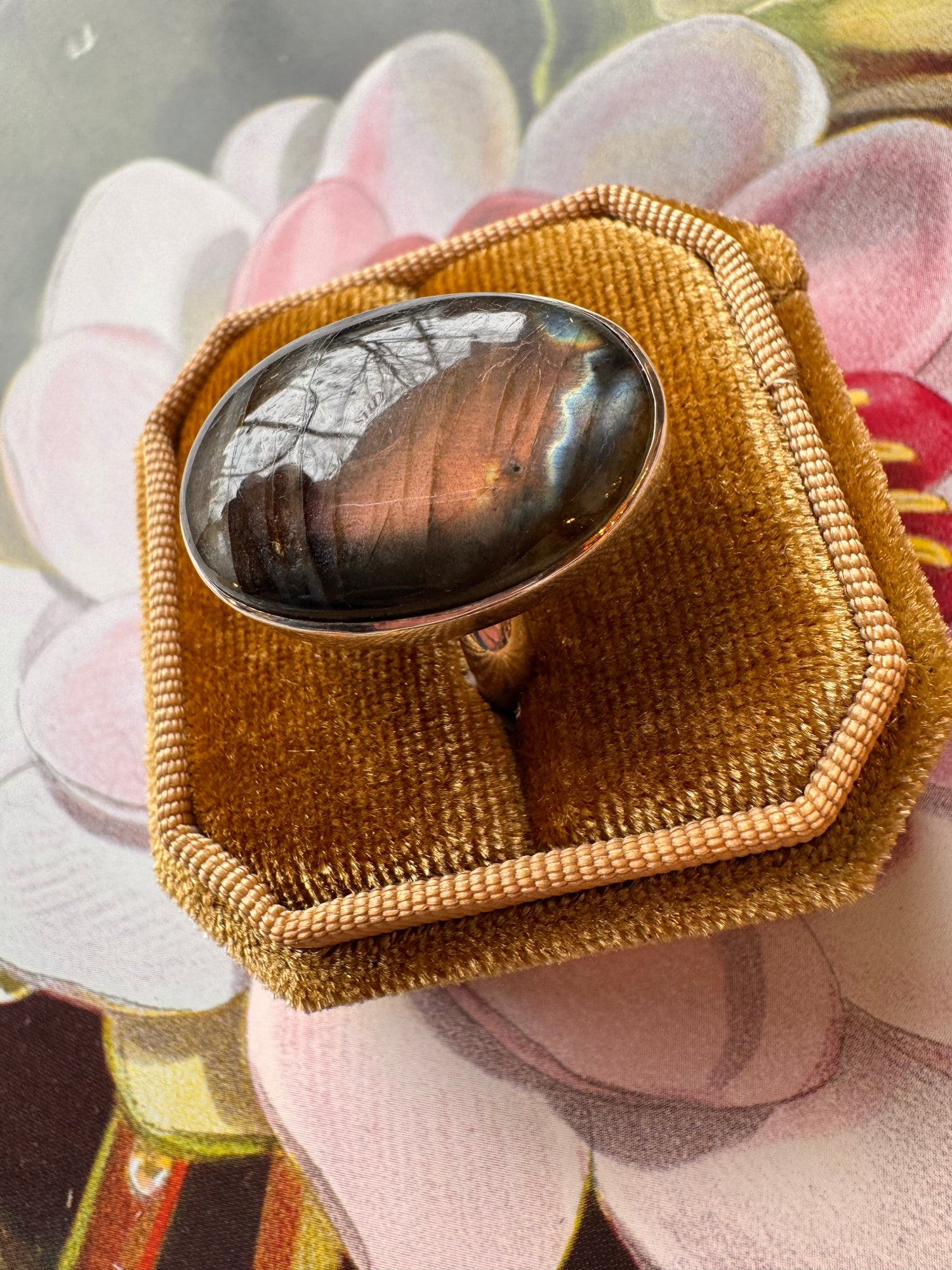 Labradorite Sterling Silver Ring Adjustable - Moon Room Shop and Wellness