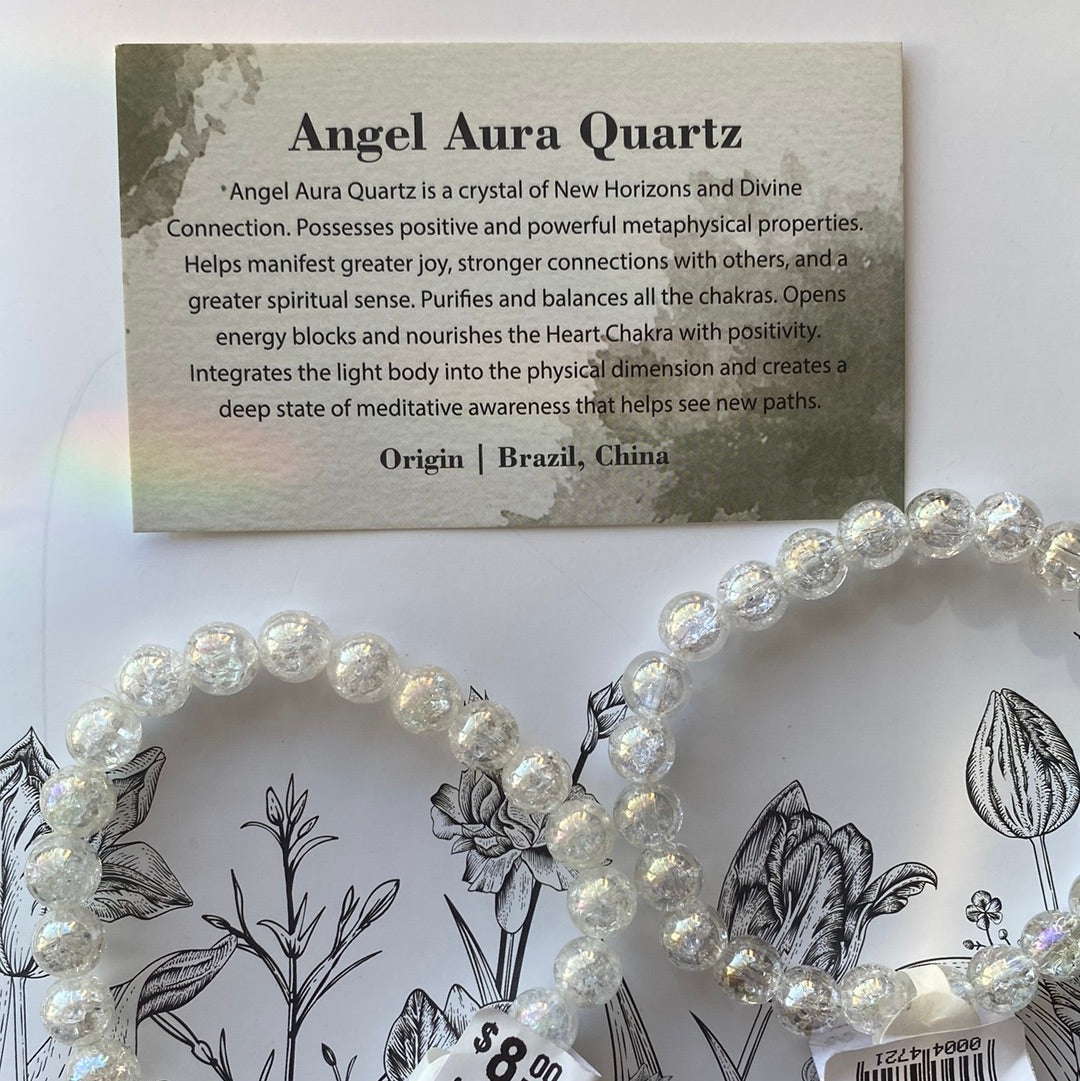 Angel Aura Quartz 8mm Stretch Bracelet - Moon Room Shop and Wellness