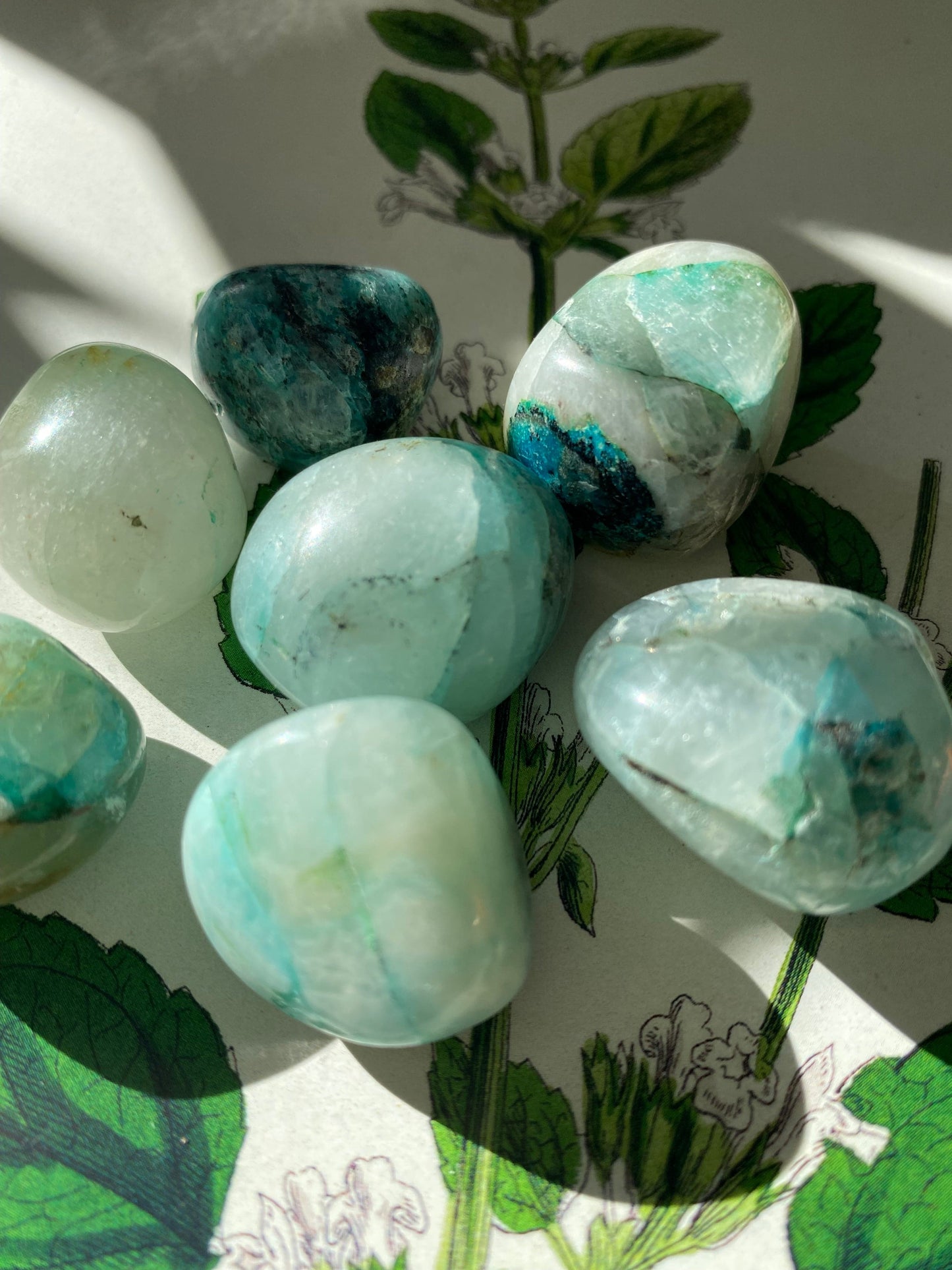 Chrysocolla and Quartz Tumbled- Peru - Moon Room Shop and Wellness