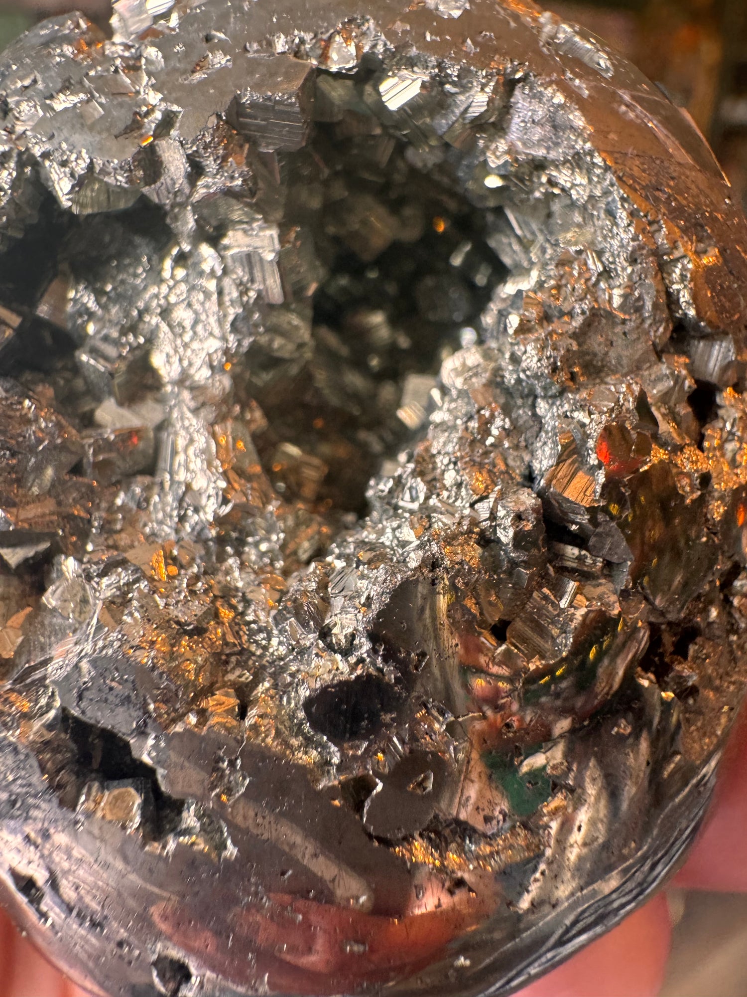 Pyrite Sparkly Palmstone 165 g Peru - Moon Room Shop and Wellness