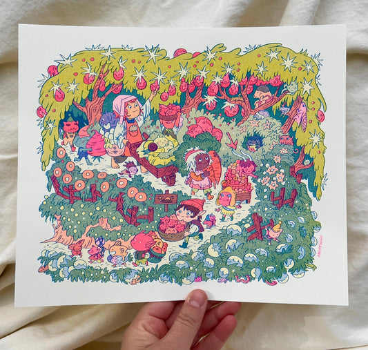 On the Mountain Garden Trail Riso Print by Natalie Andrewson 8.5x10 - Moon Room Shop and Wellness