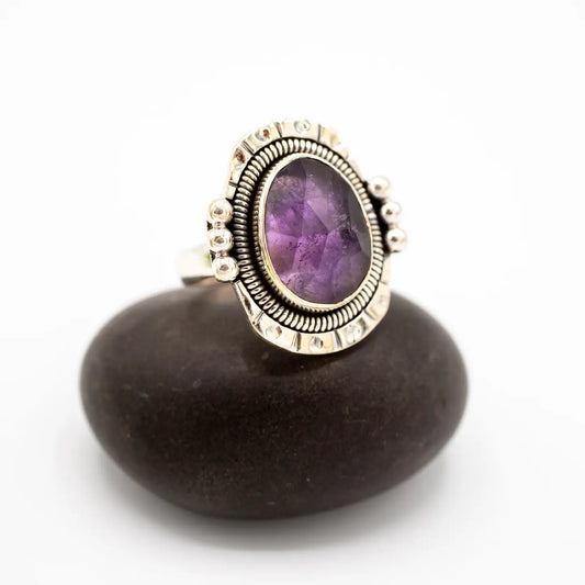 Amethyst Goddess Ring in Sterling Silver Sizes 7,8,9