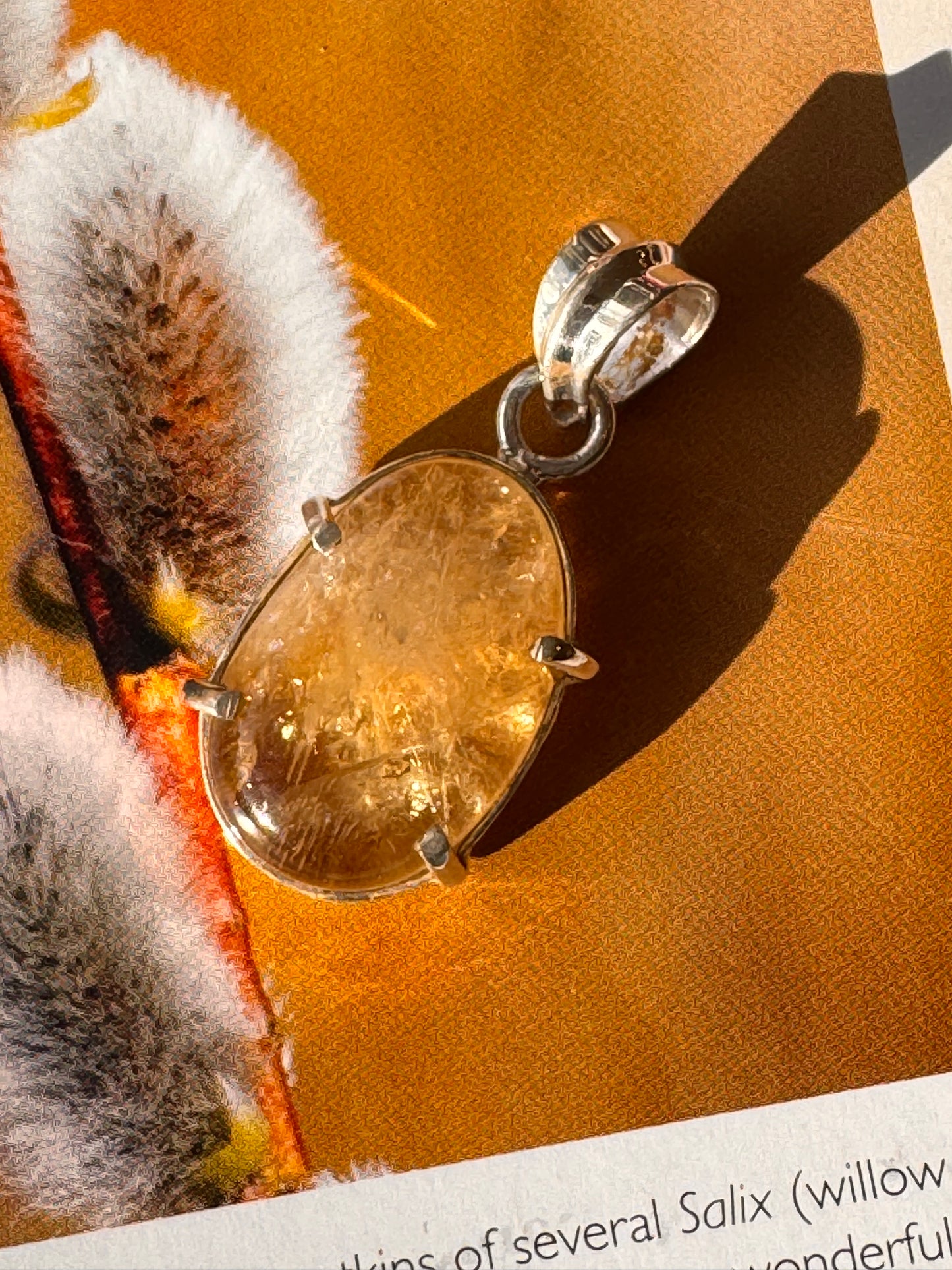 Citrine  Sterling Silver Pendant & Chain - Moon Room Shop and Wellness