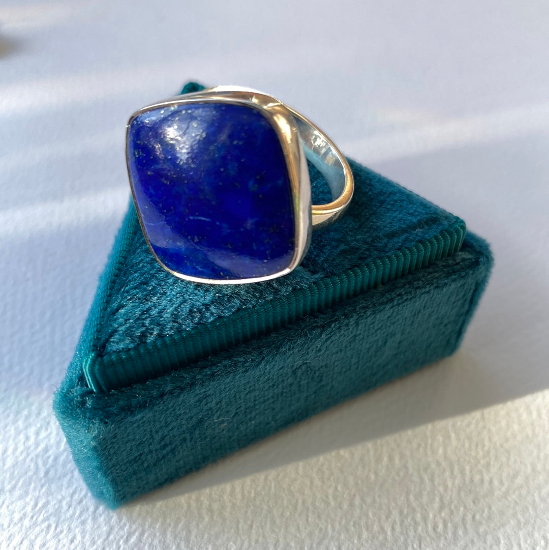 Lapis Adjustable Sterling Silver Ring - Moon Room Shop and Wellness