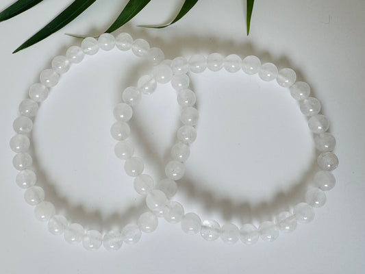 Clear Quartz Stretch Bracelet 6mm - Moon Room Shop and Wellness