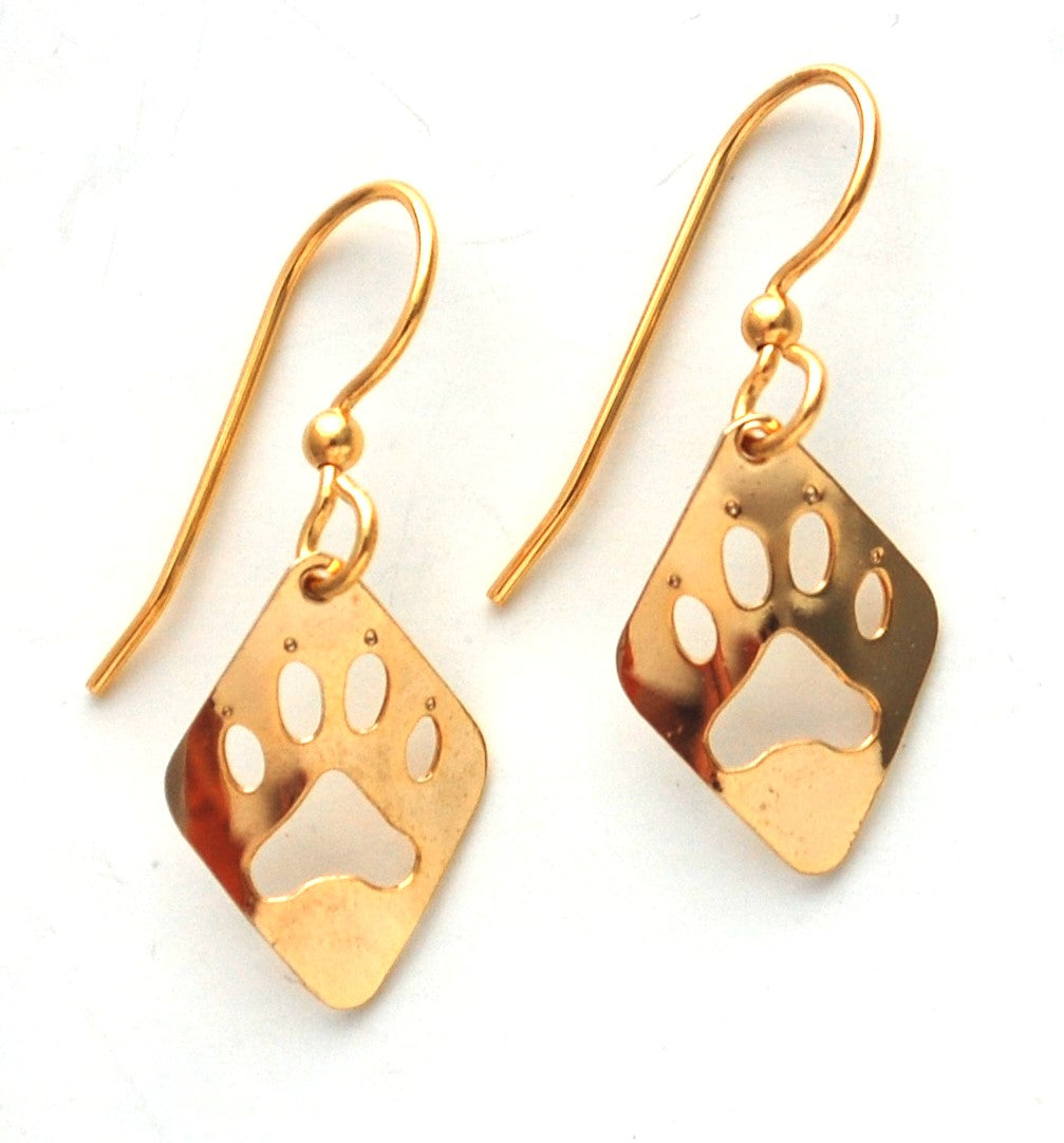 Wolf Track Earrings 14 kt Gold over Sterling Silver - Moon Room Shop and Wellness