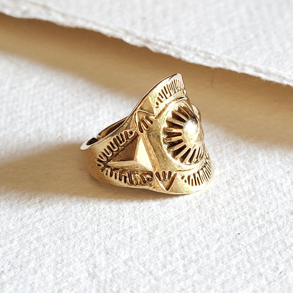 Brass Ring Sun Design Circle Handmade - Moon Room Shop and Wellness