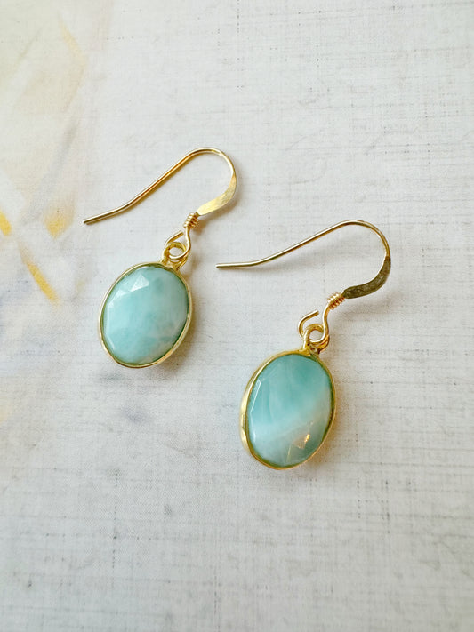 Larimar Gold Fill Earrings - Moon Room Shop and Wellness