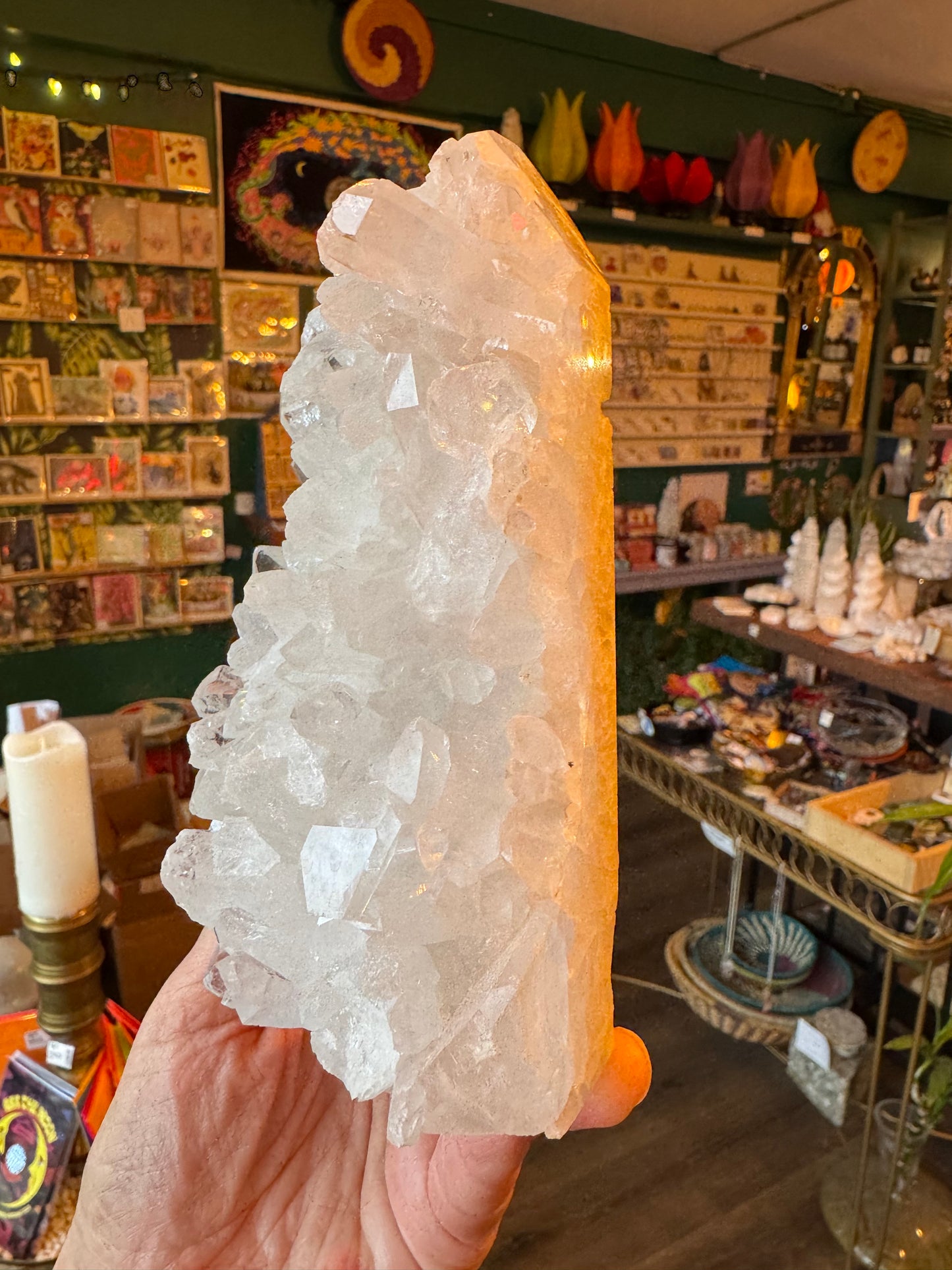 Clear Quartz Cluster Standing Point 2.82 lb Beautiful Brazil - Moon Room Shop and Wellness