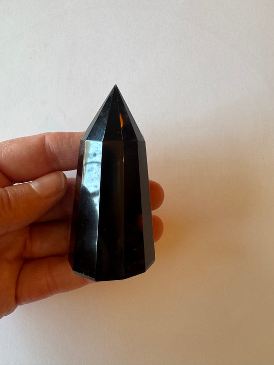Obsidian Faceted Tower 89 g