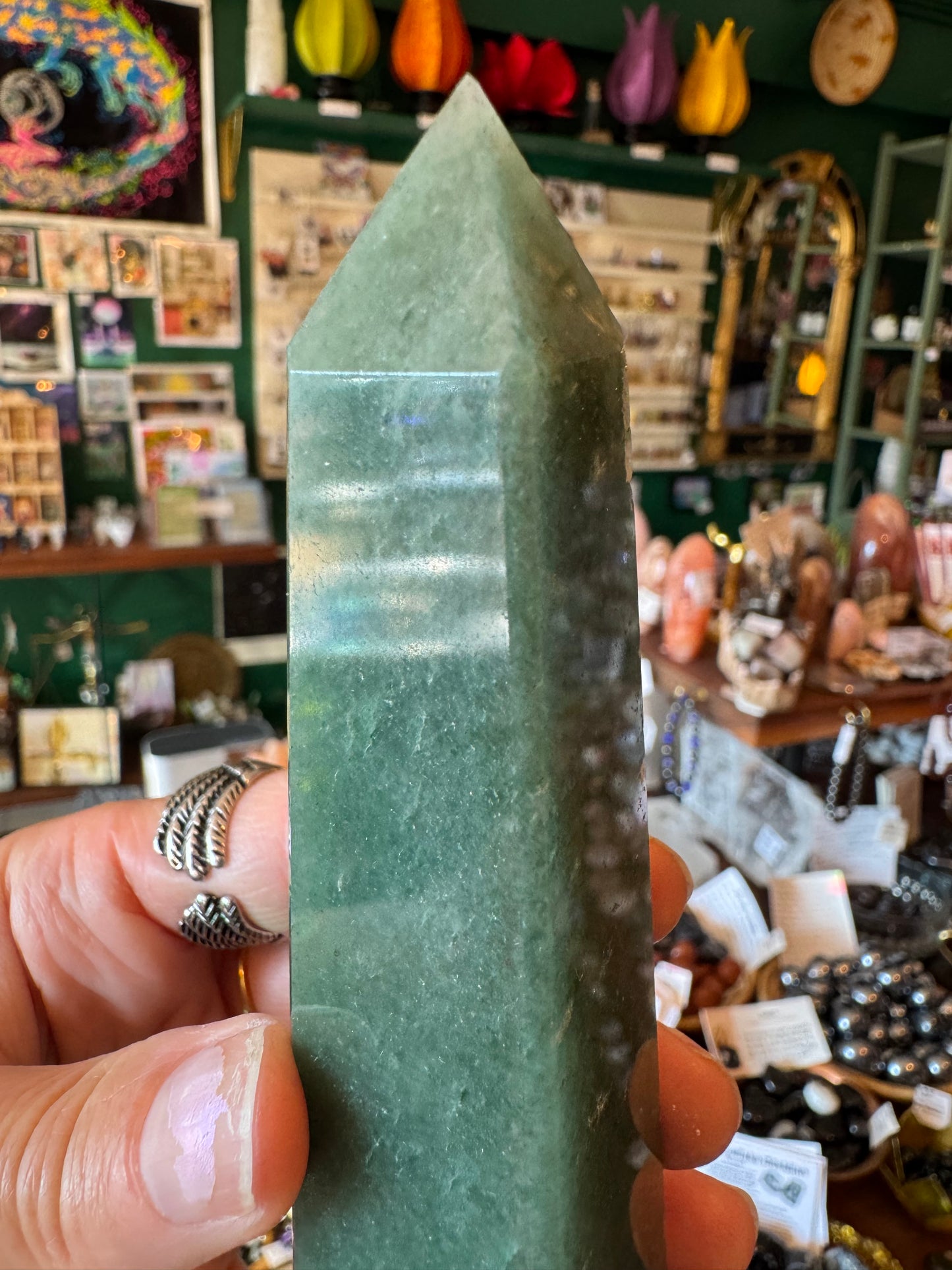 Green Aventurine Tower Obelisk 180 g Brazil - Moon Room Shop and Wellness