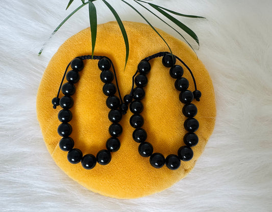 Black Tourmaline Grade A ++Adjustable Bracelet 10 mm - Moon Room Shop and Wellness