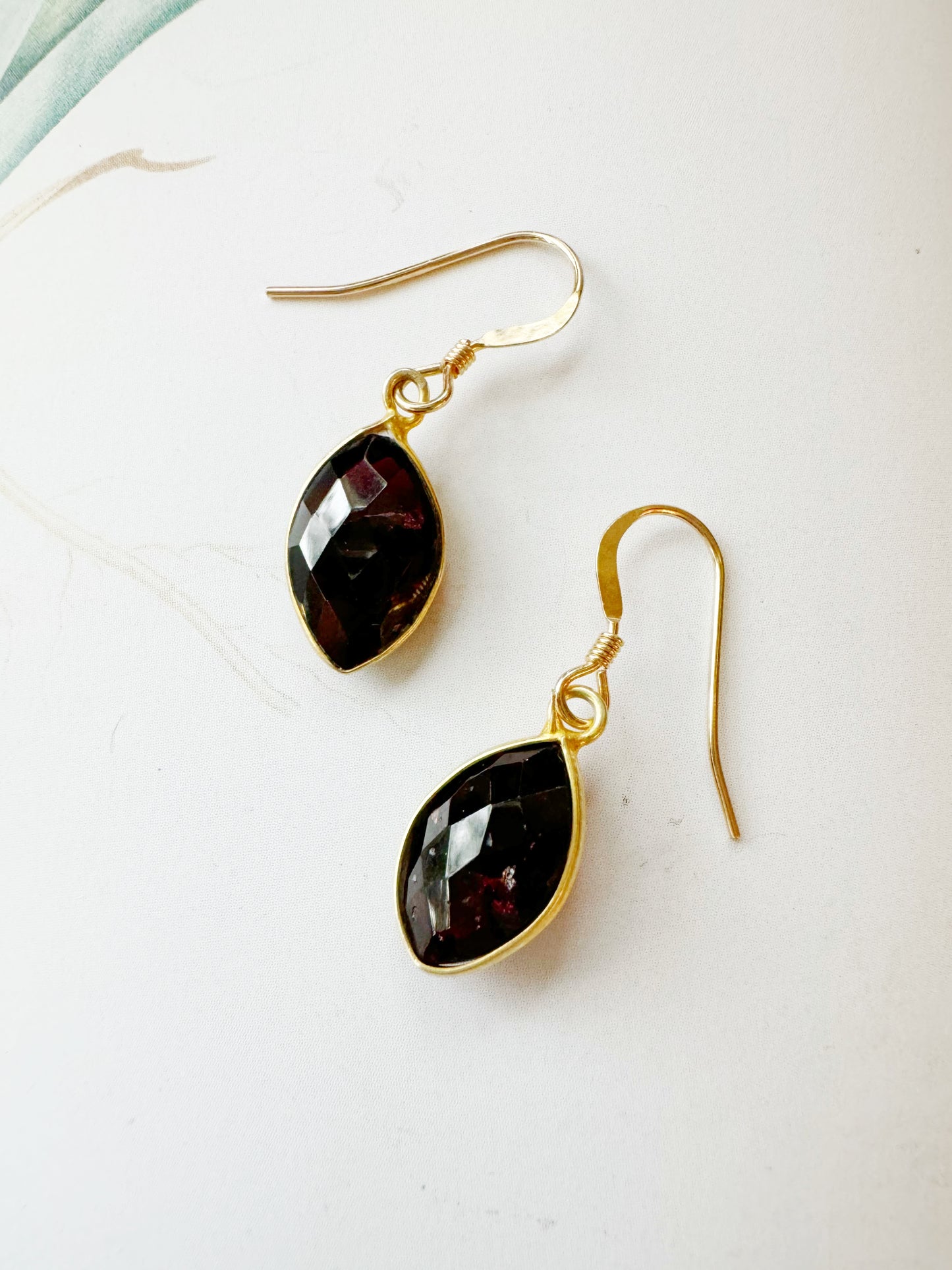 Garnet Faceted Gold Fill Earrings - Moon Room Shop and Wellness