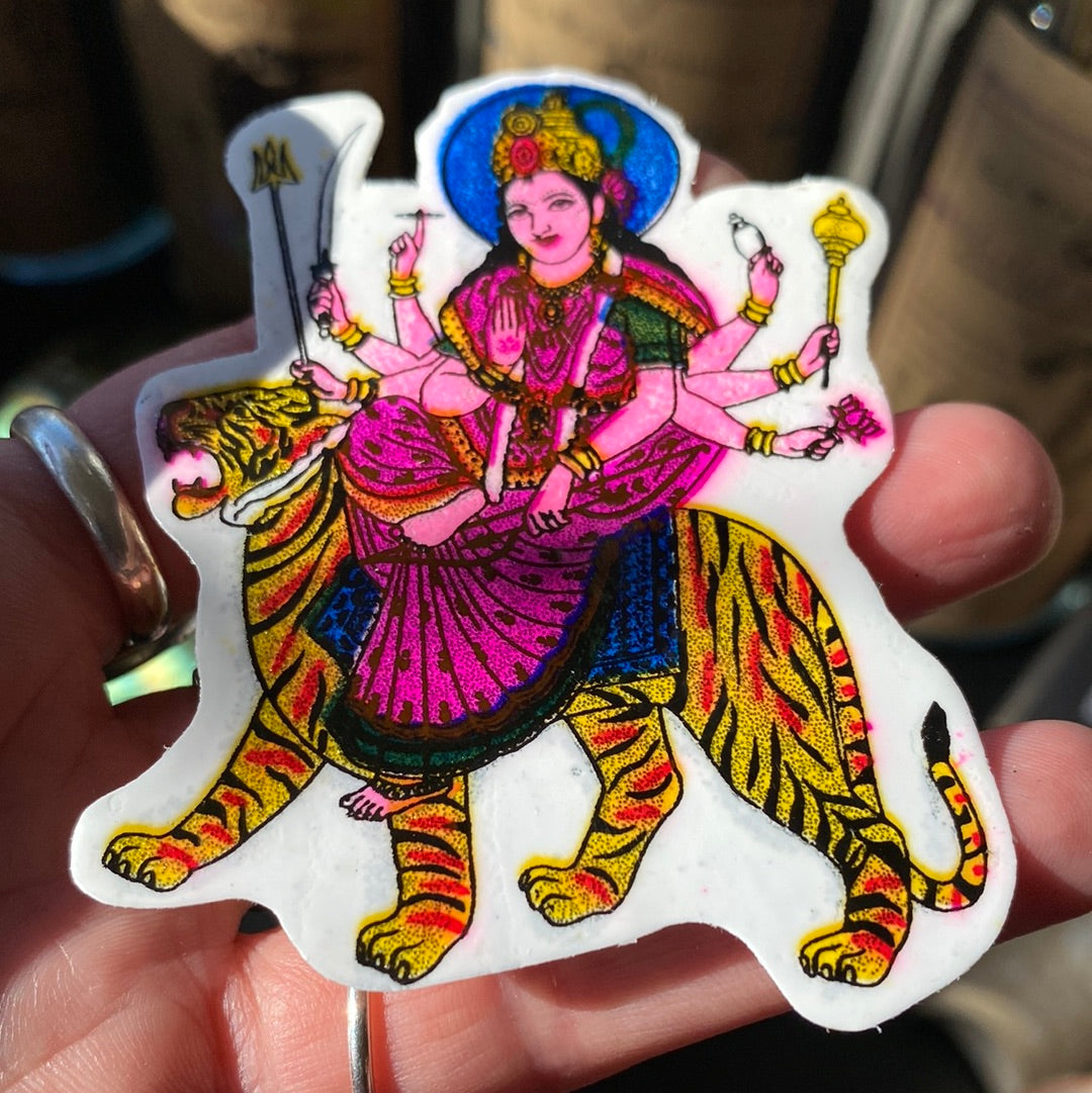 Goddess Durga - protection, strength, motherhood, destruction, and wars Sticker - Moon Room Shop and Wellness