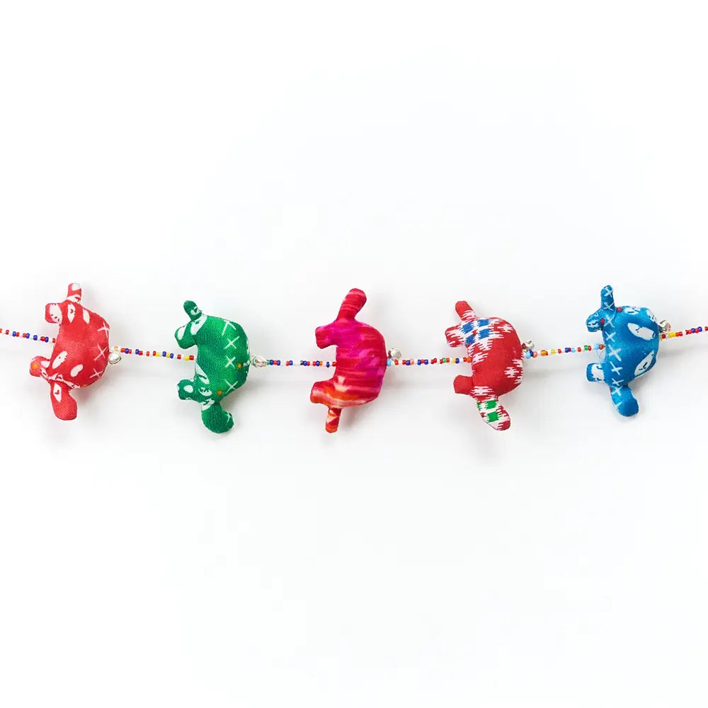 Dulari Turtle Garland Hanging - Upcycled Sari Fabric Decor - Moon Room Shop and Wellness