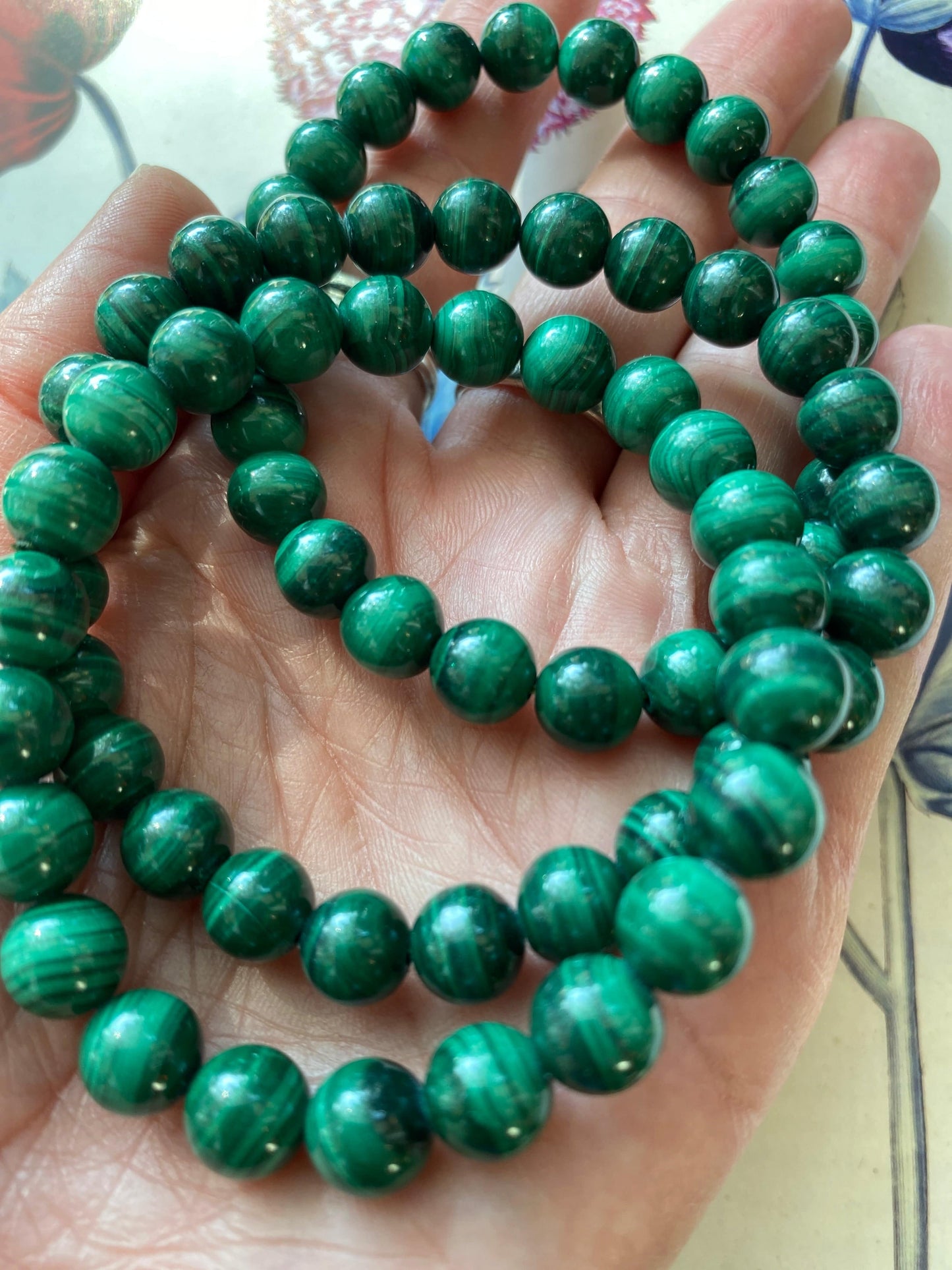 Malachite Stretch Bracelet 8 mm - Moon Room Shop and Wellness