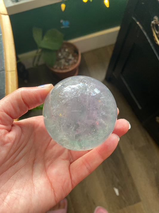 Rainbow Fluorite Sphere 430 g - Moon Room Shop and Wellness