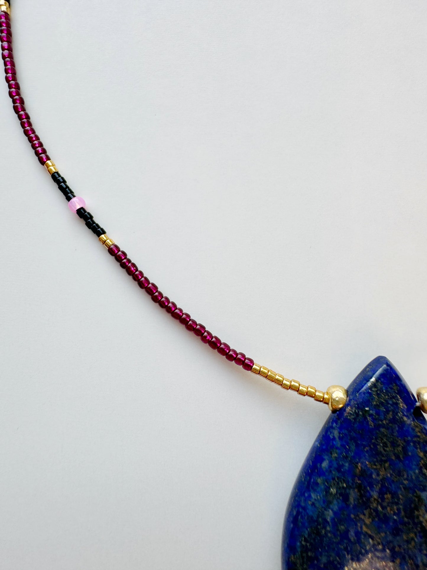 Lapis Lazuli Handmade Necklace Gold Fill - Moon Room Shop and Wellness