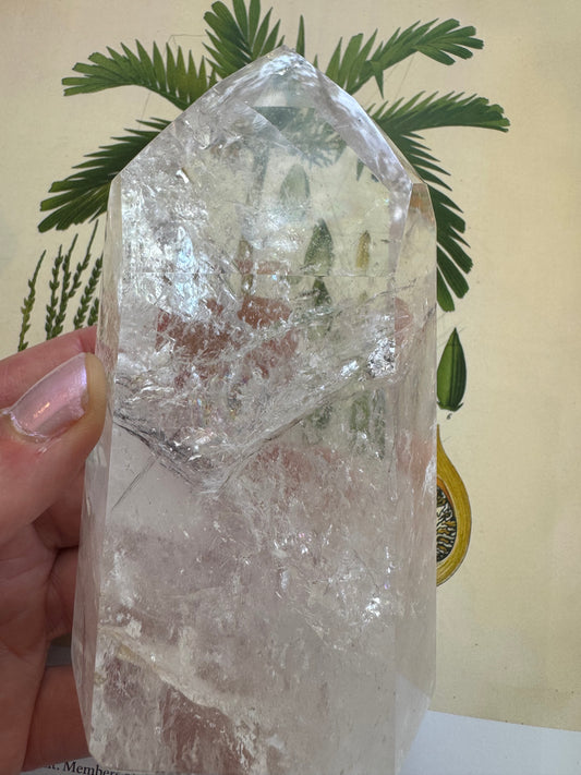 Clear Quartz Tower Brazil Beauty 1.03 lbs - Moon Room Shop and Wellness