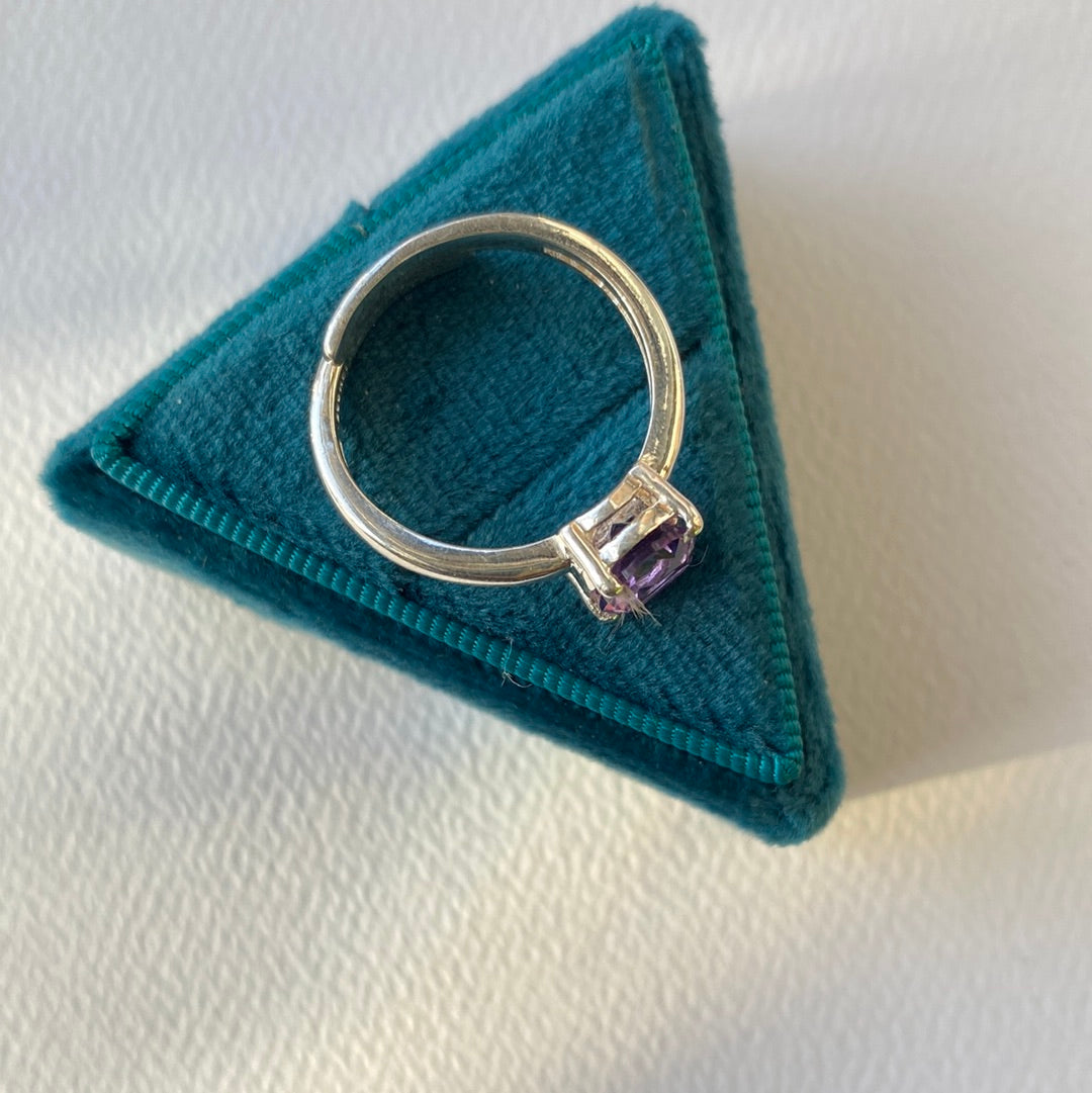Amethyst  Sterling Silver Adjustable Ring - Moon Room Shop and Wellness