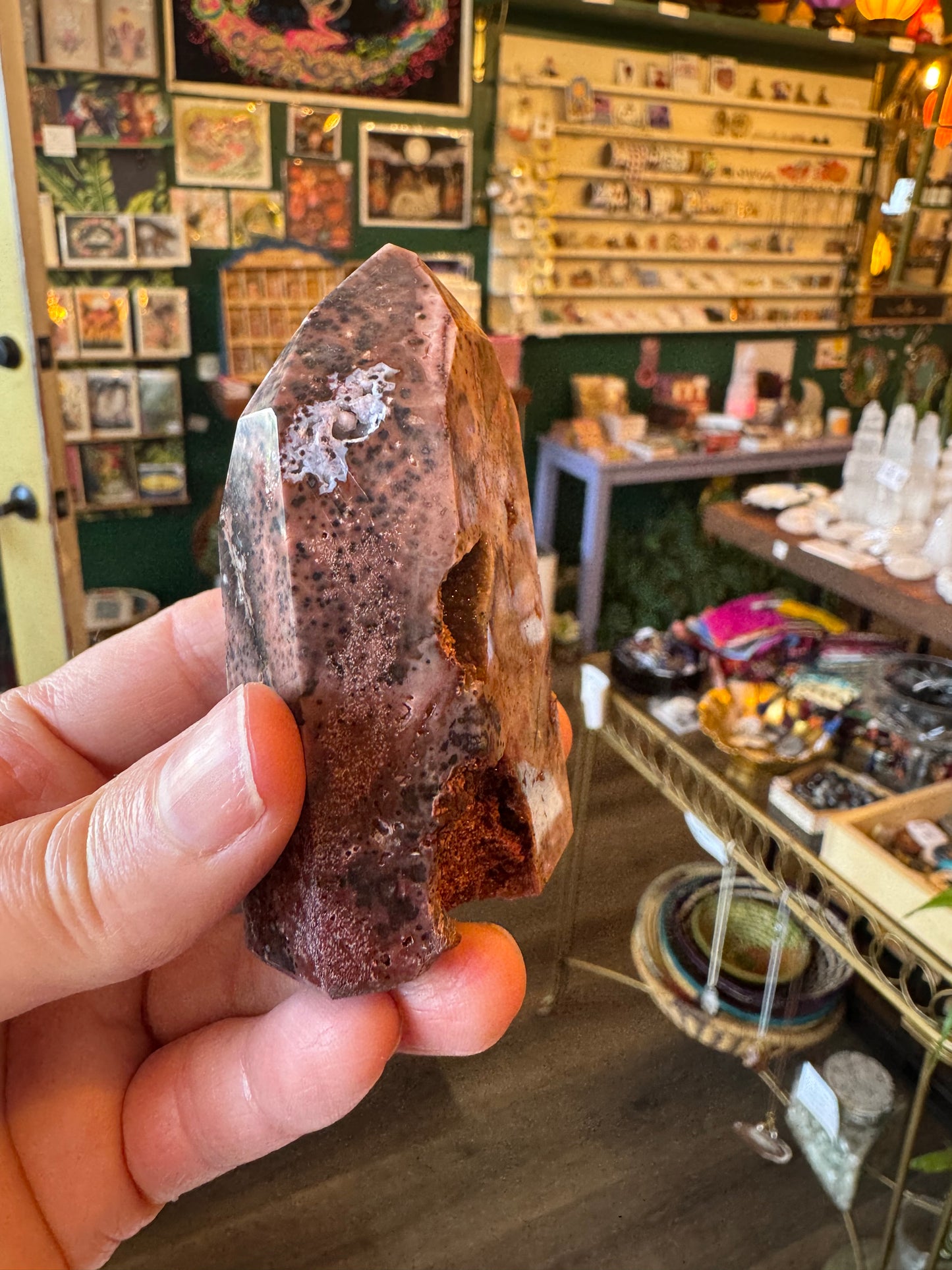 Chalcedony & Druzy Quartz Tower 172 g Brazil - Moon Room Shop and Wellness