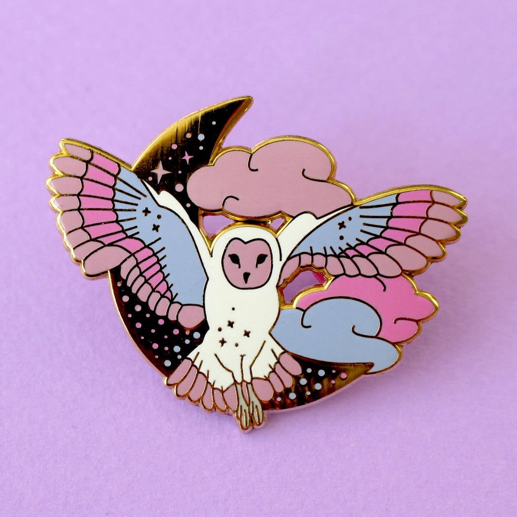 Midnight Owl Enamel Pin - Moon Room Shop and Wellness