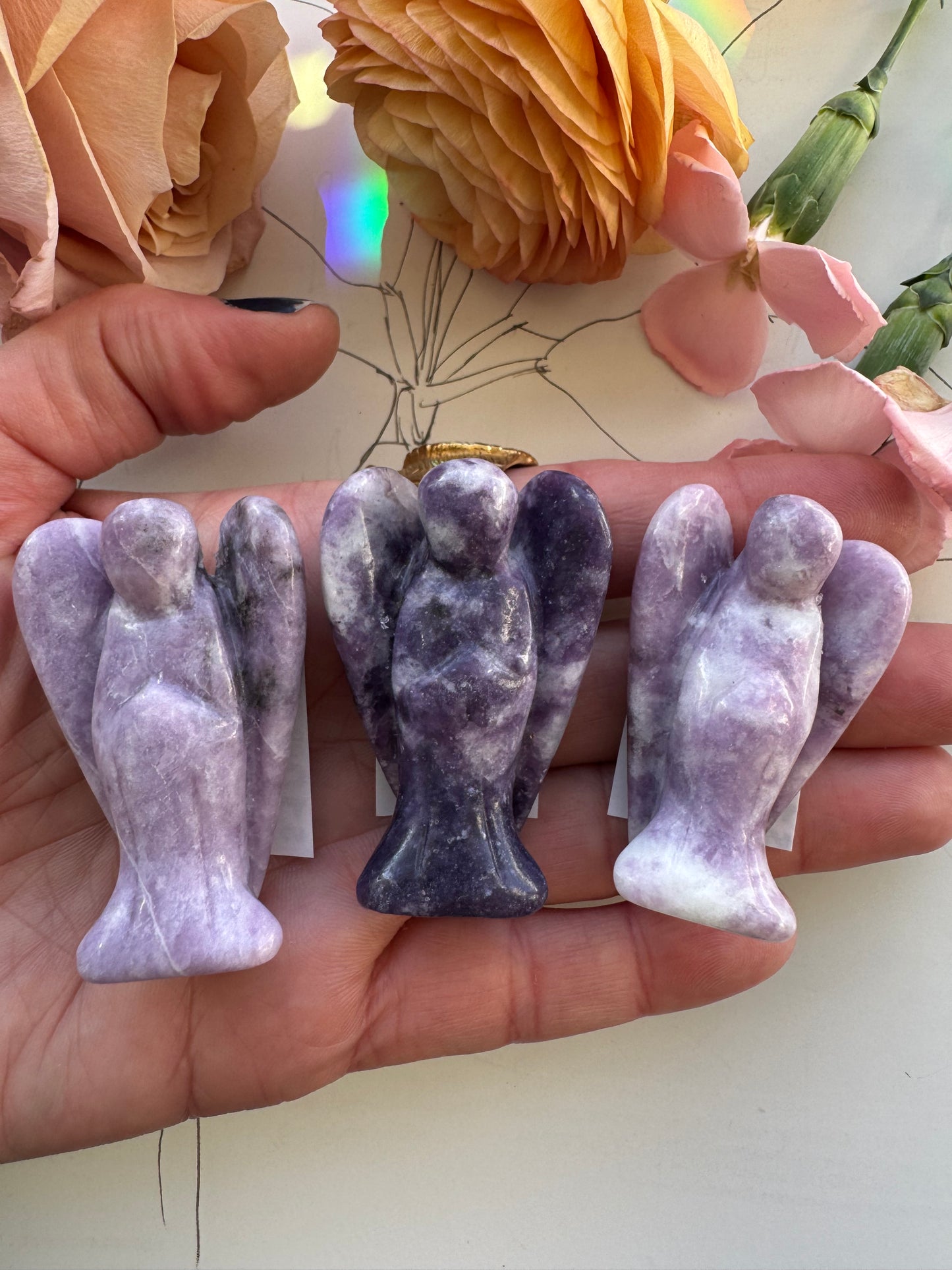 Lepidolite Angel 2 Inch - Moon Room Shop and Wellness