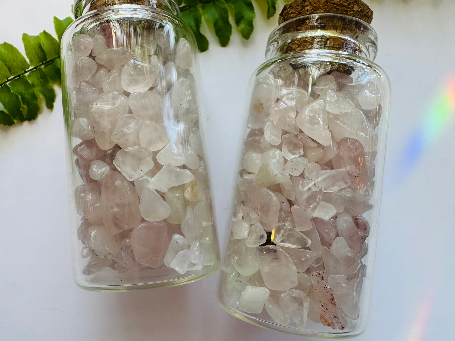 Rose 🌹 Quartz Gem Chip 25 ml Glass Jar - Moon Room Shop and Wellness