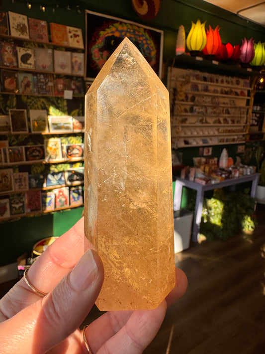 Natural Citrine Tower 265 g Aracuai, Minas Gerais, Brazil - Moon Room Shop and Wellness