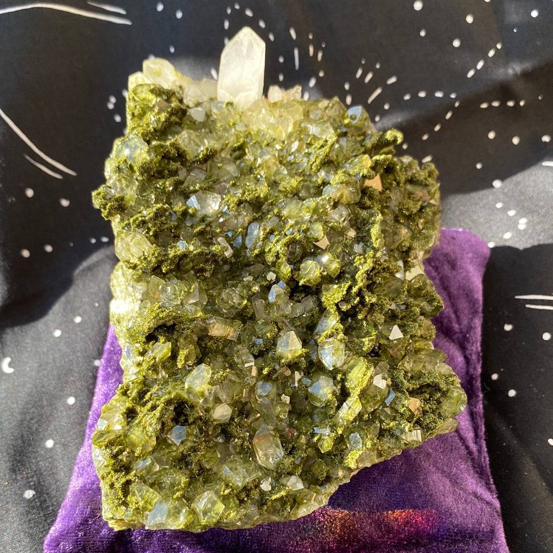 Epidote Quartz Specimen 1.3 lbs- Moon Room Shop and Wellness