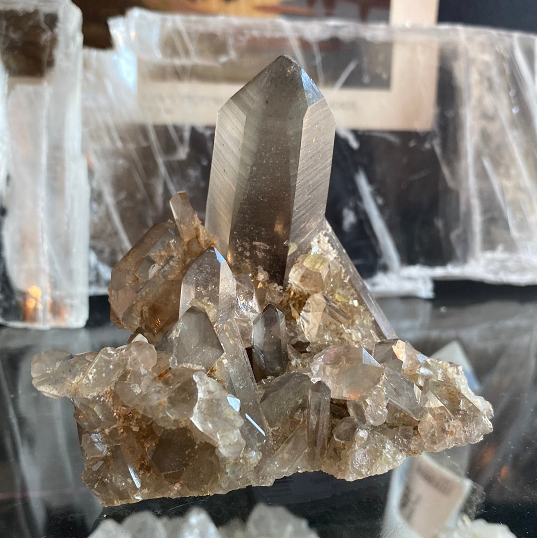 Smoky Quartz Cluster w/ Rainbowwsss!  264 grams - Moon Room Shop and Wellness